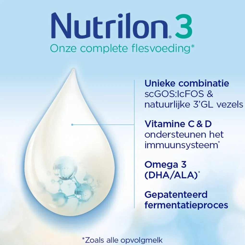 Nutrilon Flesvoeding>3 Opvolgmelk Baby Flesvoeding 10-12 maanden