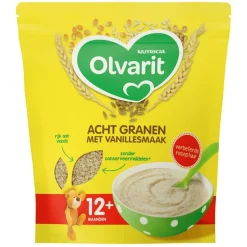 Olvarit Babypap>12+M Acht Granen Vanille Ontbijtpap