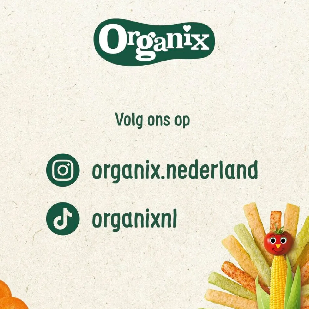 Organix Fruithapjes>6+M Appel, Aardbei & Bosbes Knijpfruit