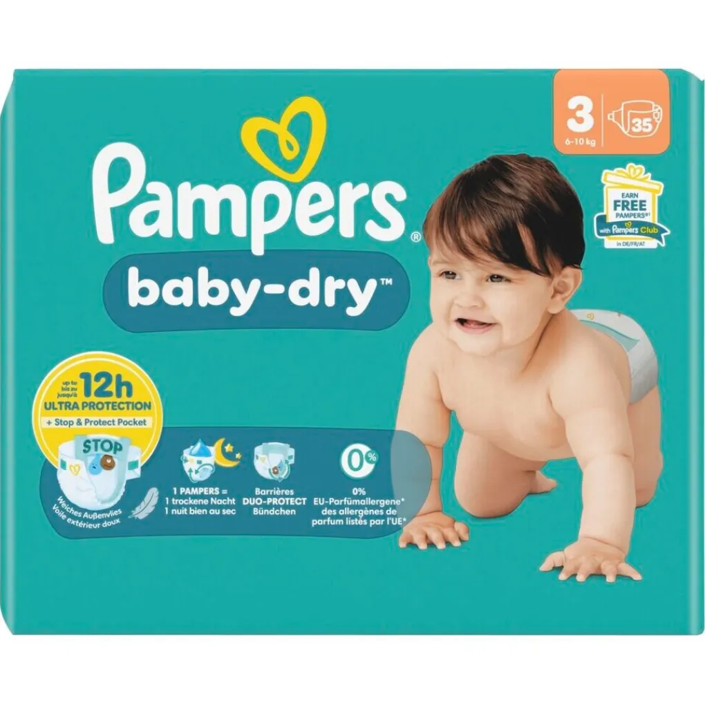 Pampers Luiers Maat 3>Baby-Dry Maat 3 Luiers