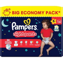 Pampers Pyjamabroekjes>Night Pants Maat 6 Luierbroekjes