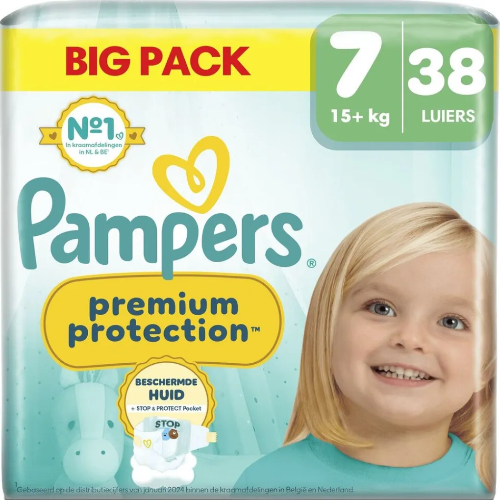 Pampers Luiers Maat 7>Premium Protection Maat 7 Luiers