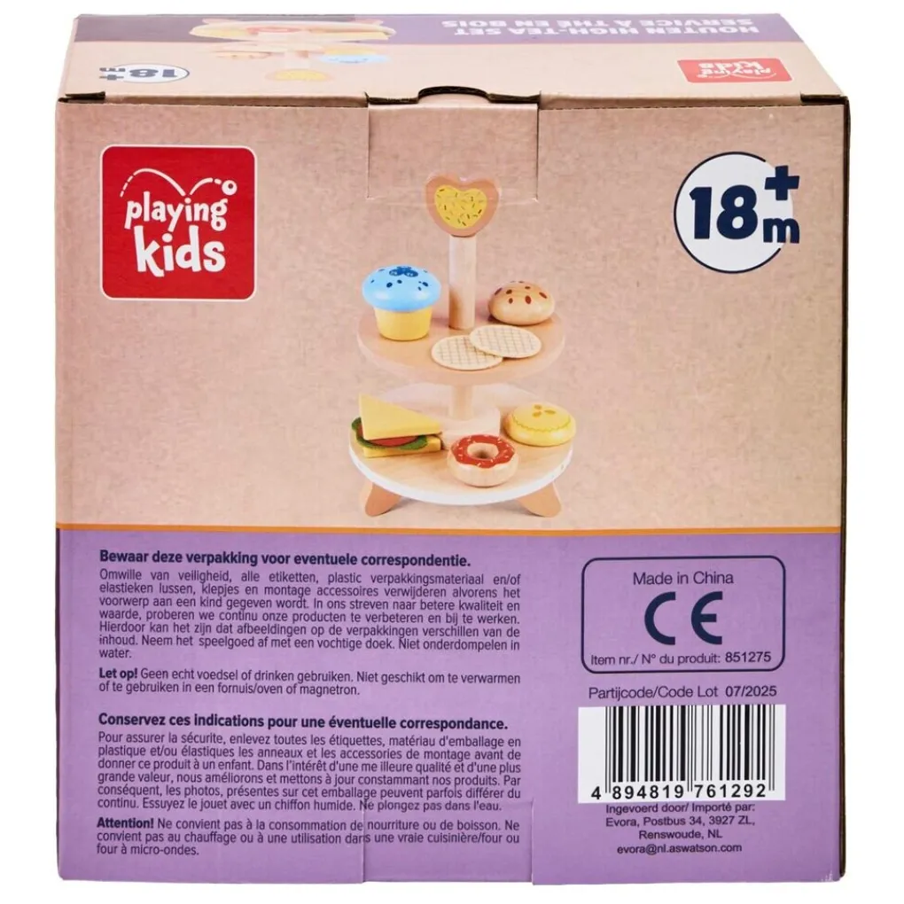Playing Kids Houten Speelgoed>Houten High-Tea Set