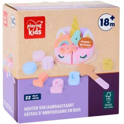 Playing Kids Houten Speelgoed>Unicorn Verjaardagstaart