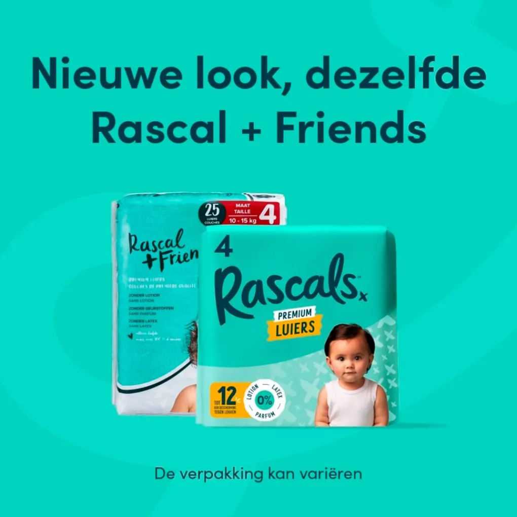 Rascal + Friends Luiers Maat 4>Maat 4 Premium Luiers