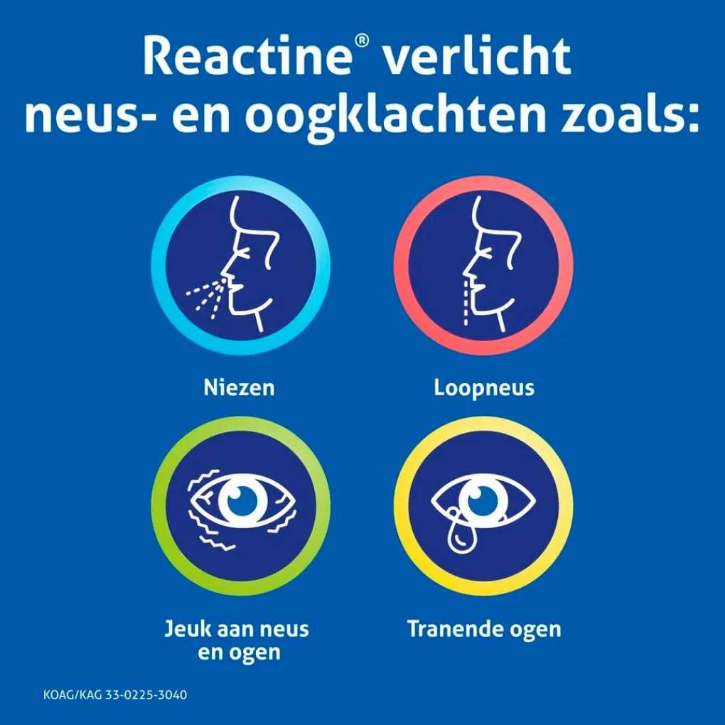 Reactine Allergische Reacties>Cetirizine 10mg Filmomhulde Hooikoortstabletten