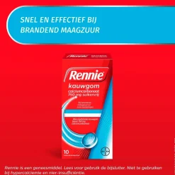 Rennie Maag- En Of Darm>Calciumcarbonaat 750mg Suikervrije Kauwgom