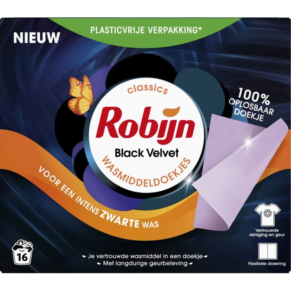 Robijn Wasmiddel>Classics Black Velvet Wasmiddeldoekjes