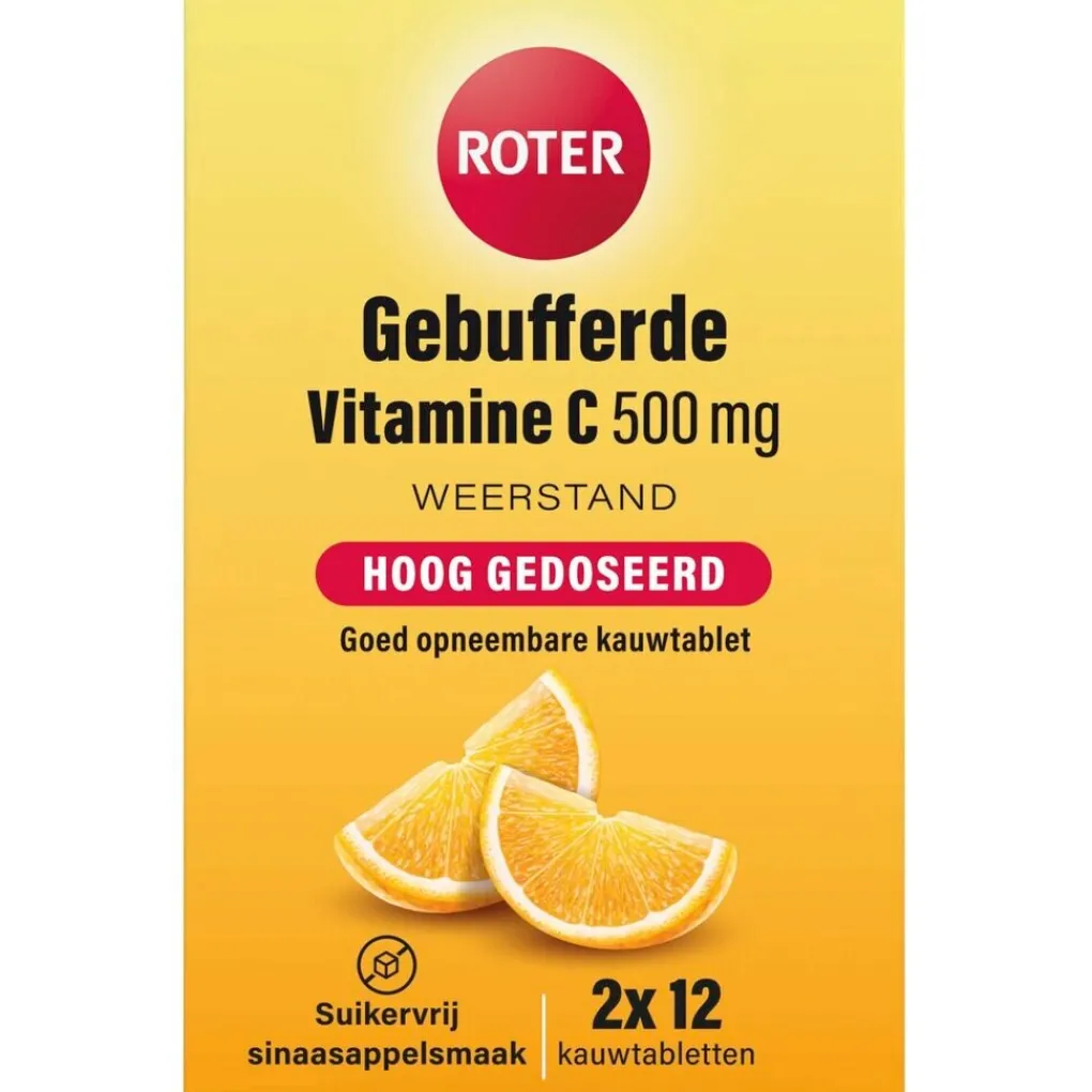 Roter Vitamines|Weerstand En Of Energie>Gebufferde Vitamine C 500mg Kauwtabletten