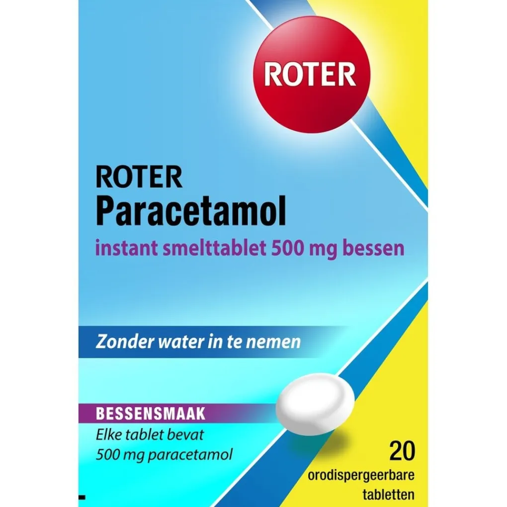 Roter Pijn>Paracetamol 500mg Smelttabletten