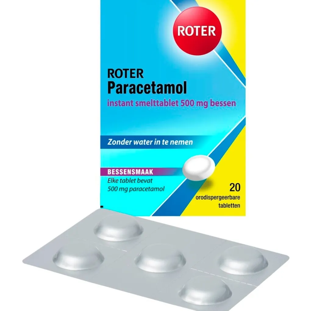 Roter Pijn>Paracetamol 500mg Smelttabletten
