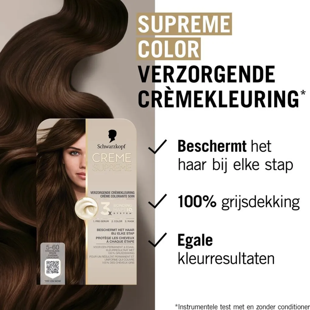 Schwarzkopf creme supreme Haarverf>5-60 Chocolade Bruin Verzorgende Crèmekleuring