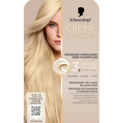 Schwarzkopf creme supreme Haarverf>10-0 Natuurlijk Ultra Lichtblond Verzorgende Crèmekleuring