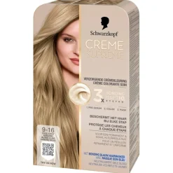 Schwarzkopf creme supreme Haarverf>9-16 Cool Licht Asblond Verzorgende Crèmekleuring