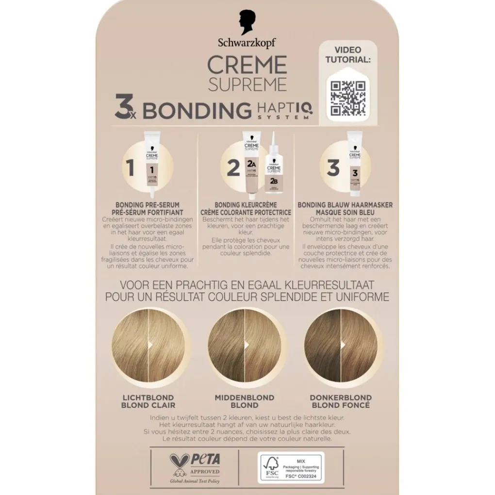 Schwarzkopf creme supreme Haarverf>9-16 Cool Licht Asblond Verzorgende Crèmekleuring