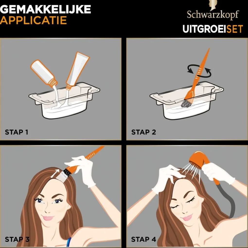 Schwarzkopf Color Haarverf>Schwarzkopf Vital R4 Donkerbruin Haarverf Uitgroeiset
