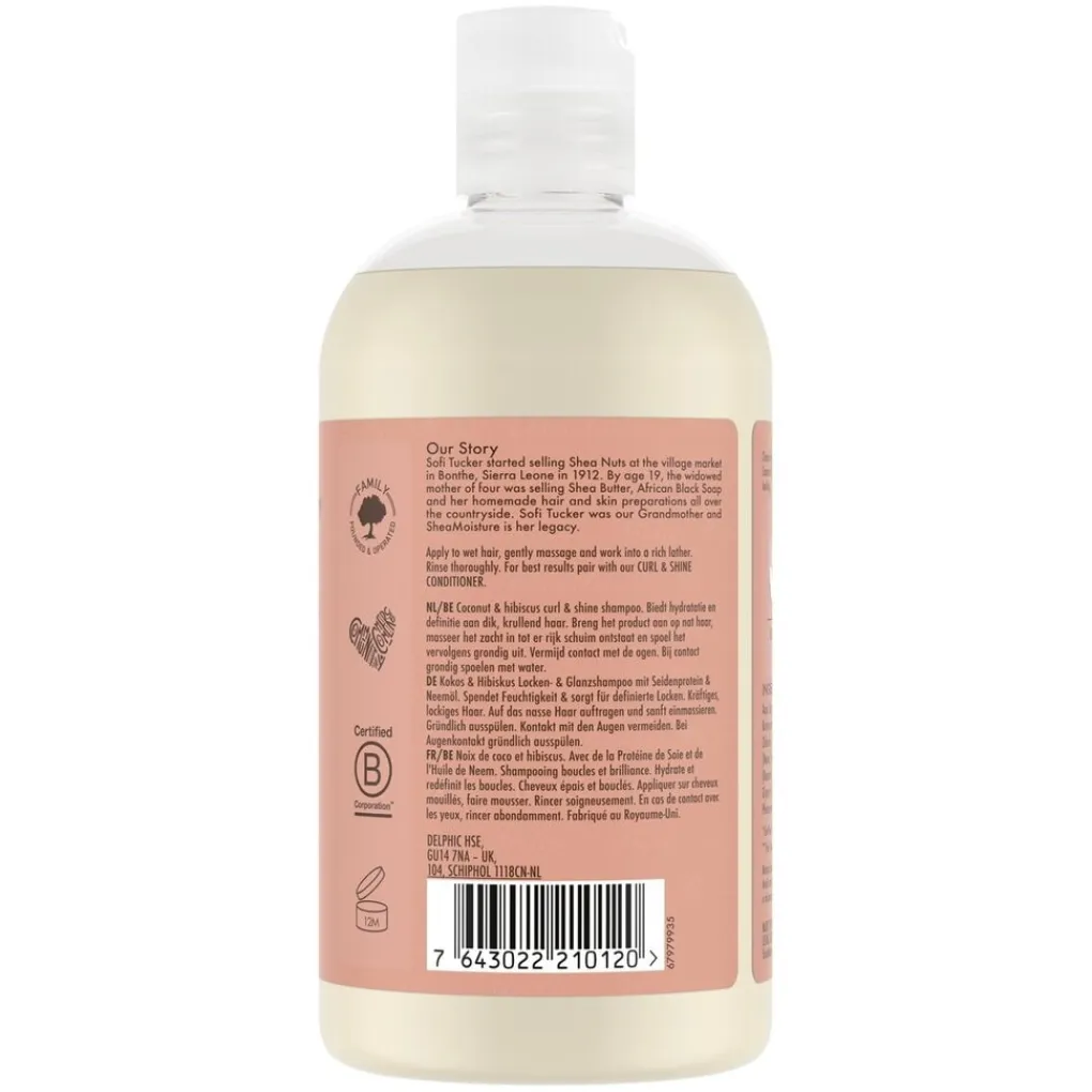 SheaMoisture Shampoo>Coconut & Hibiscus Curl & Shine Shampoo