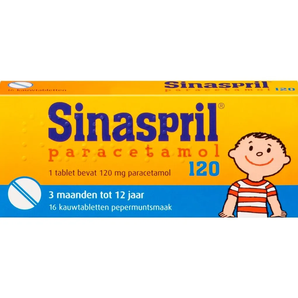 Sinaspril Pijn>Paracetamol 120mg Kauwtabletten
