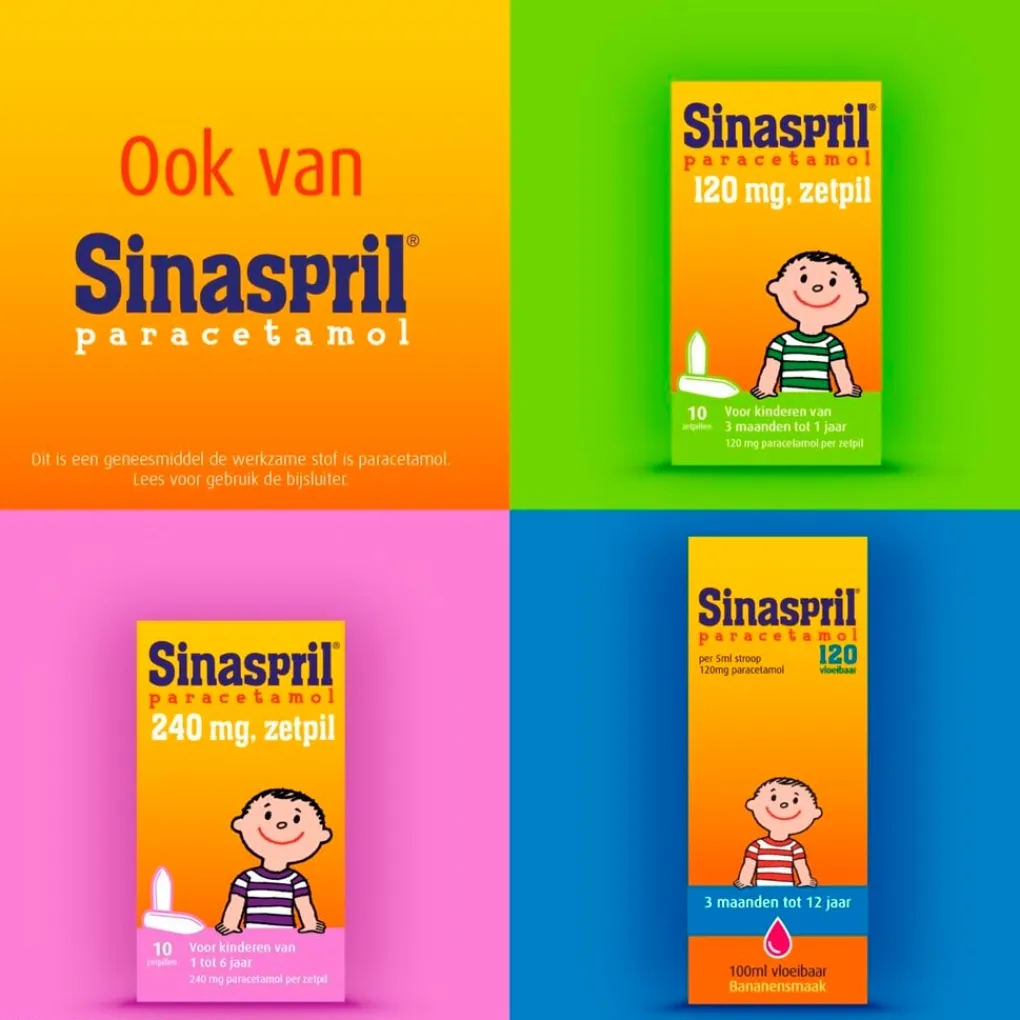 Sinaspril Pijn>Paracetamol 120mg Kauwtabletten