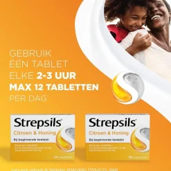 Strepsils Luchtwegen>Citroen & Honing Zuigtabletten