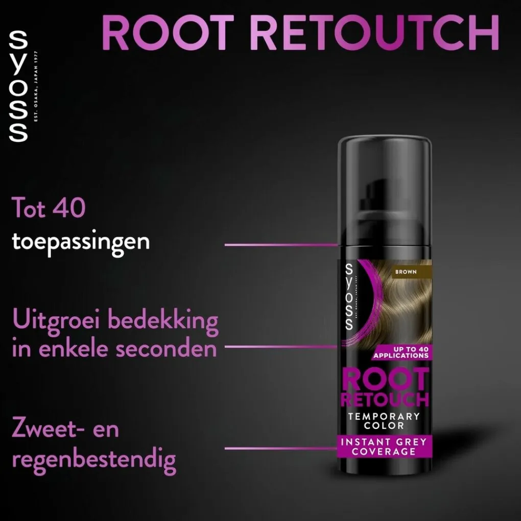 Syoss Haarverf>Donker Midden Bruin Uitgroeispray
