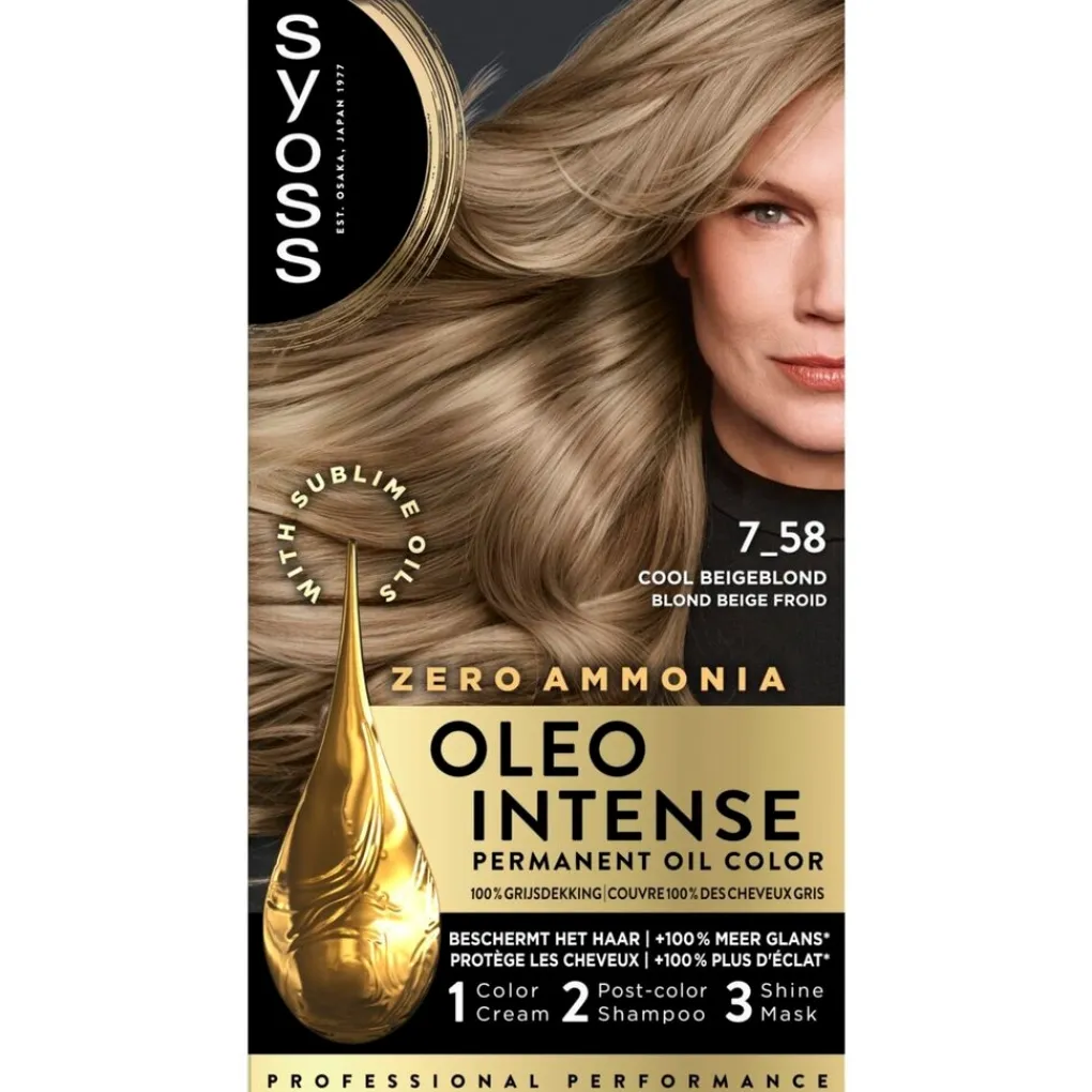 Syoss Haarverf>Oleo Intense 7-58 Cool Beige Blond Haarkleuring