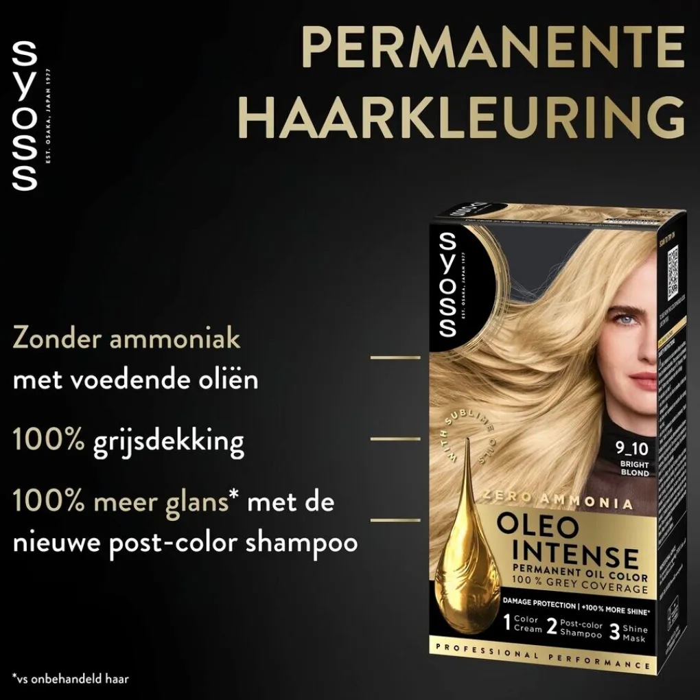 Syoss Haarverf>Oleo Intense 9-10 Stralend Blond Haarkleuring