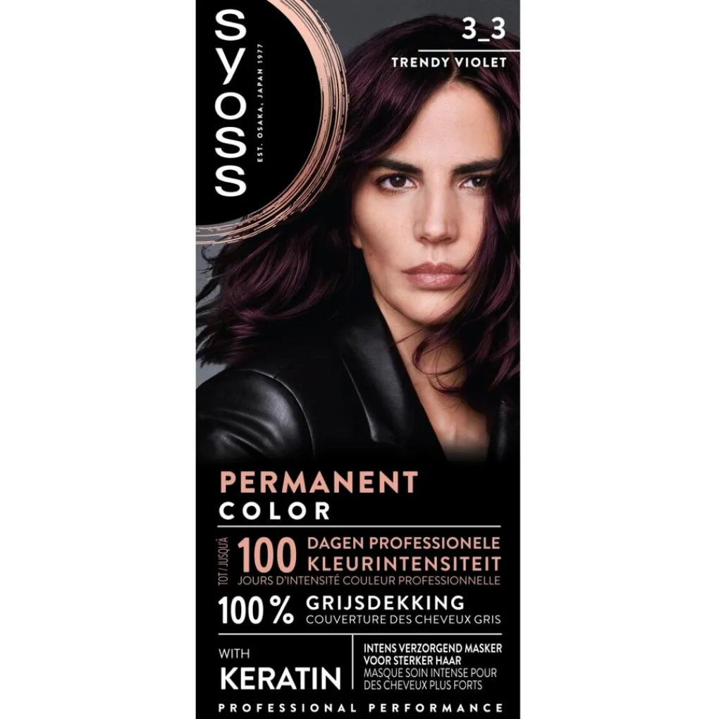 Syoss Haarverf>Professional Performance 3-3 Trendy Violet Permanente Haarkleuring