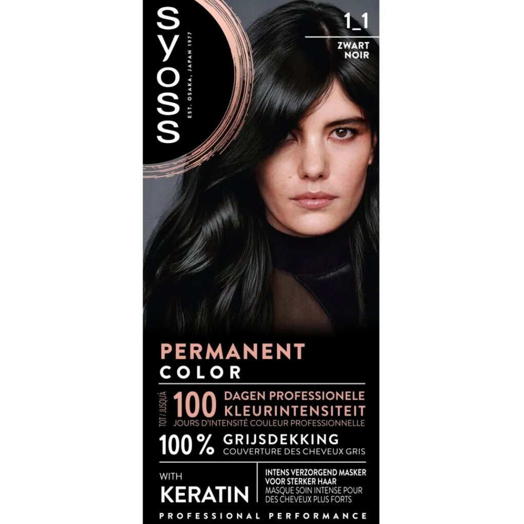 Syoss Haarverf>Salonplex 1-1 Zwart Permanente Haarkleuring
