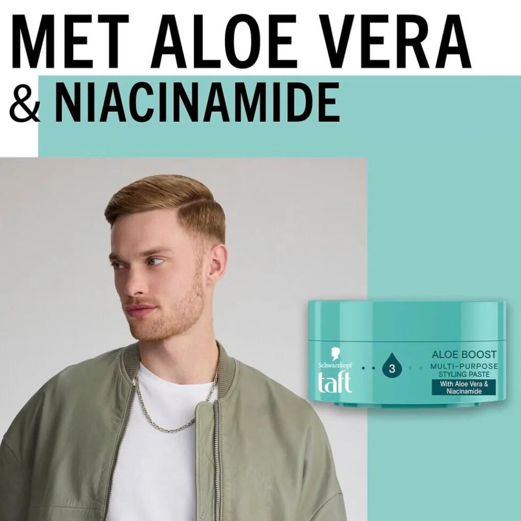 Taft Haarpasta>Aloe Boost Hold 3 Multi-Purpose Styling Paste