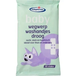 Trekpleister Baby Vochtige Washandjes>Baby Droge Wegwerpwashandjes