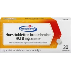 Trekpleister Luchtwegen>Broomhexine HCI 8 mg Hoesttabletten