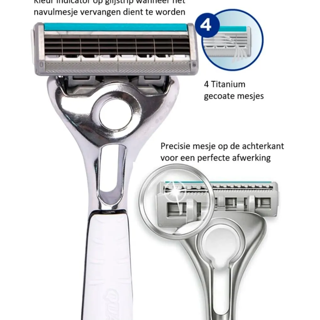Heren Wilkinson Sword Scheerapparaten>Quattro Titanium Sensitive Limited Edition Scheermes