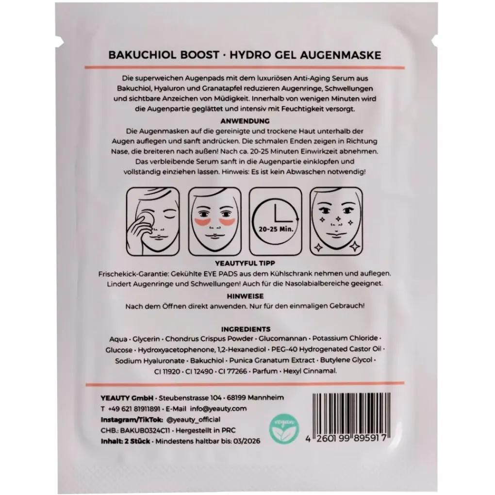 Yeauty Gezichtsmaskers>Bakuchiol Boost Eye Pad Mask