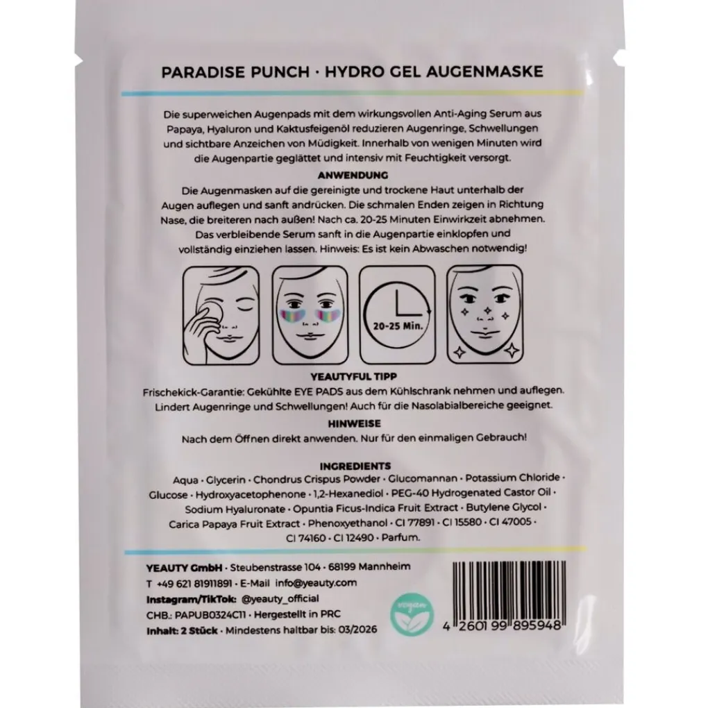 Yeauty Gezichtsmaskers>Paradise Punch Eye Pad Mask