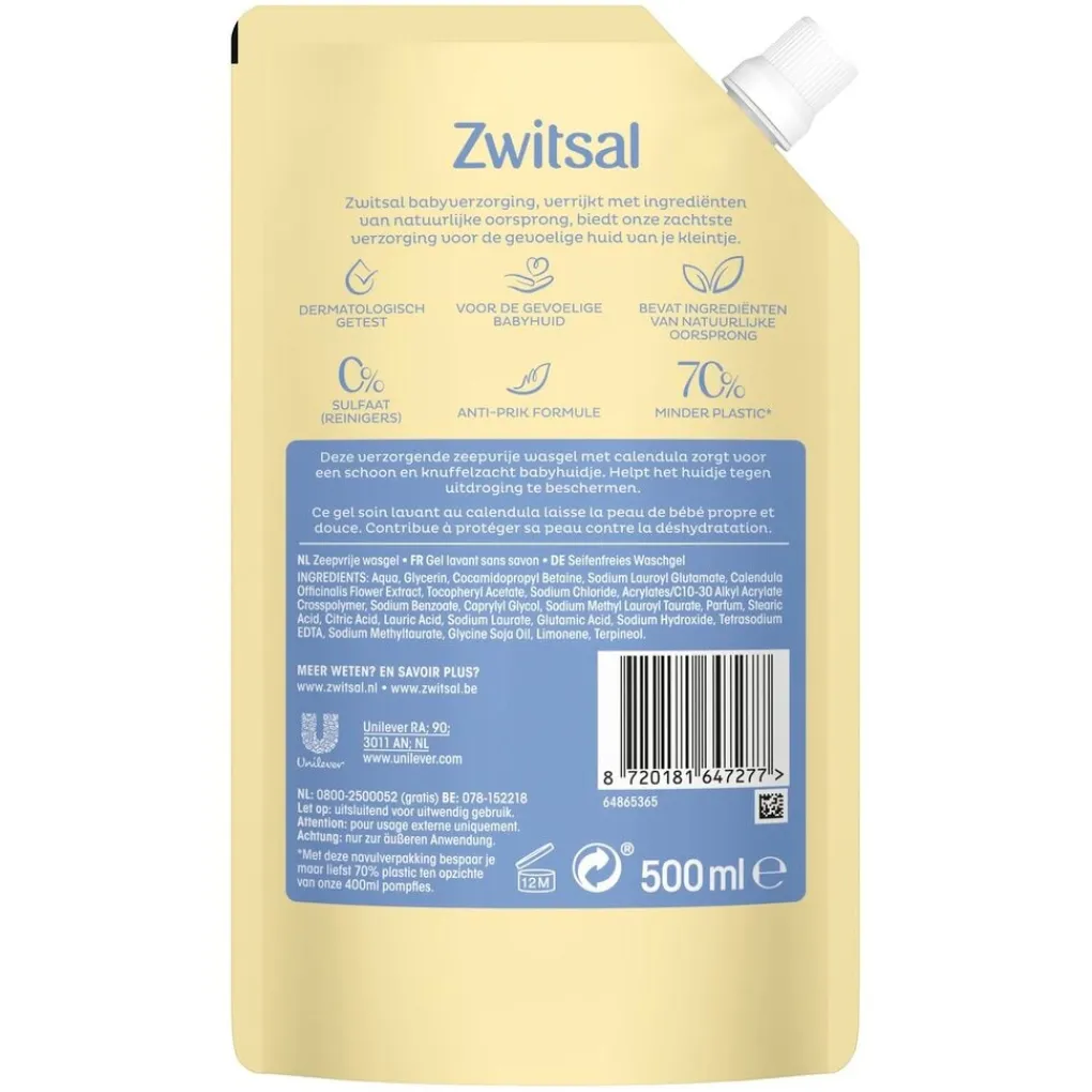 Zwitsal Baby Bad- En Doucheverzorging>Zeepvrije Wasgel Refill